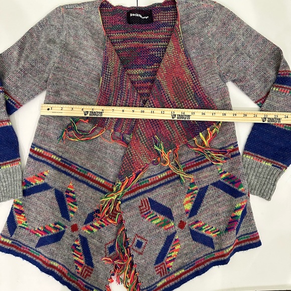 Rocks & Indigo Open cardigan with Aztec design Size Small - Picture 2 of 8